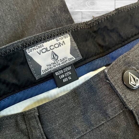 Volcom FRICKIN MODERN STRETCH CHINO PANTS - CHARCOAL HEATHER, size 27 - Picture 4 of 6